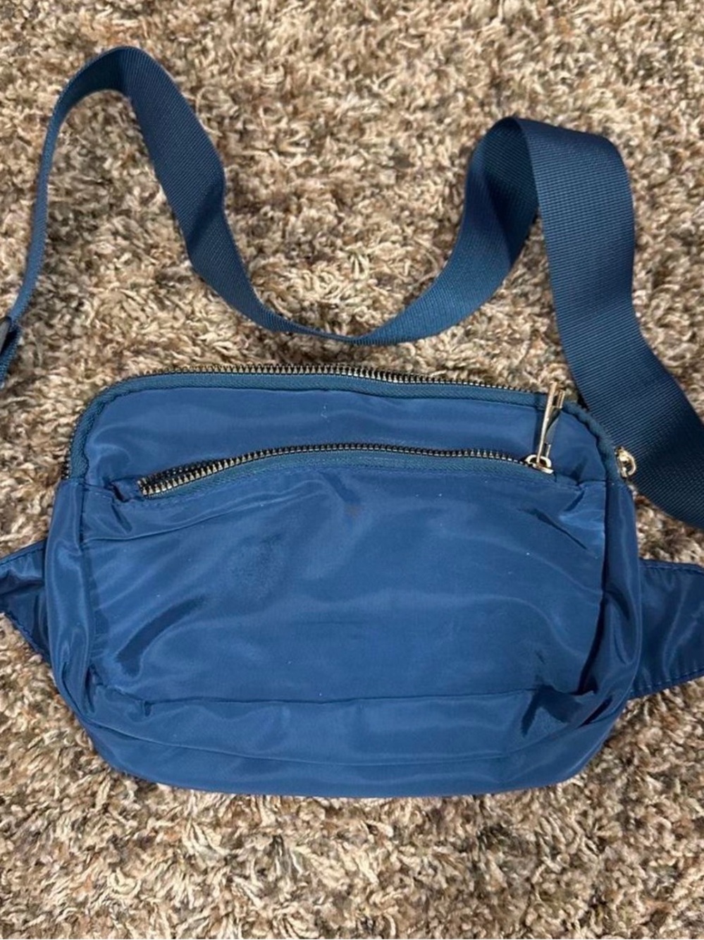 Blue Nylon Everywhere Belt Bag Crossbody-Fanny Pack-Sling Bag- Gold Hardware -9